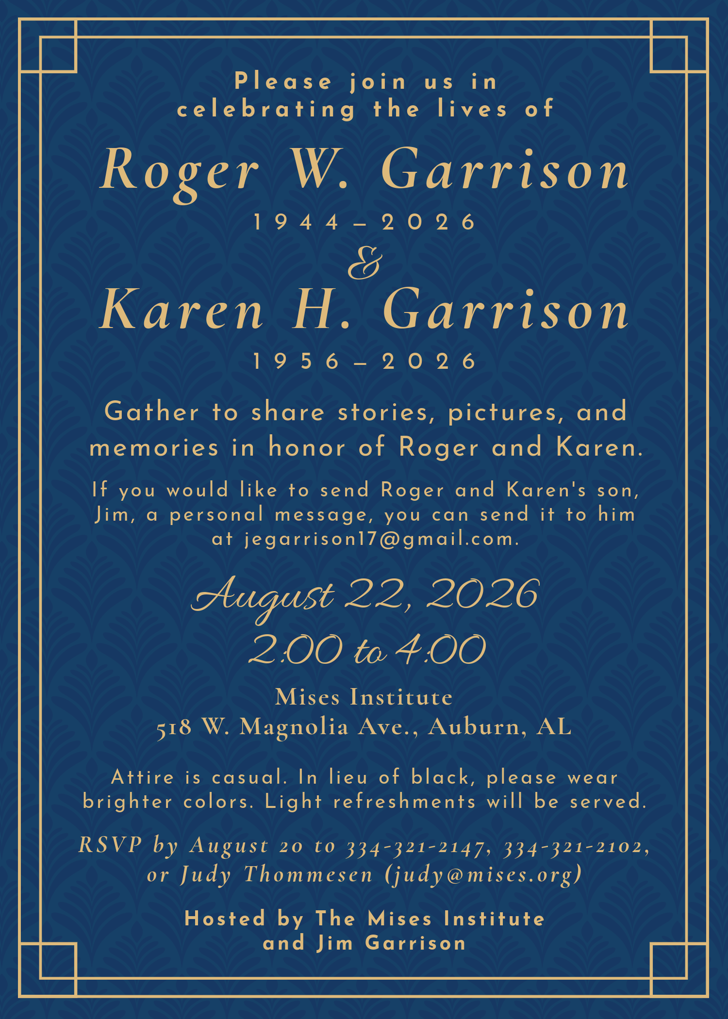 Garrison Memorial Announcement