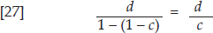 As a=d=1,000,000 m.u. originally deposited, the total deposits would be indicated by the formula: