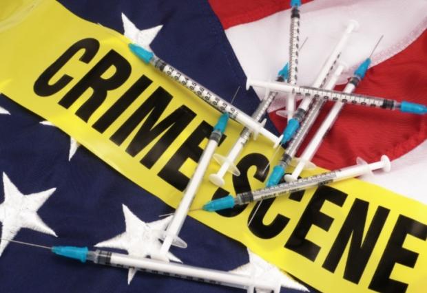 needles and crime scene