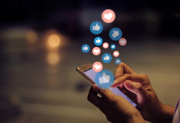 phone with social media