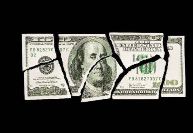 torn dollar bill