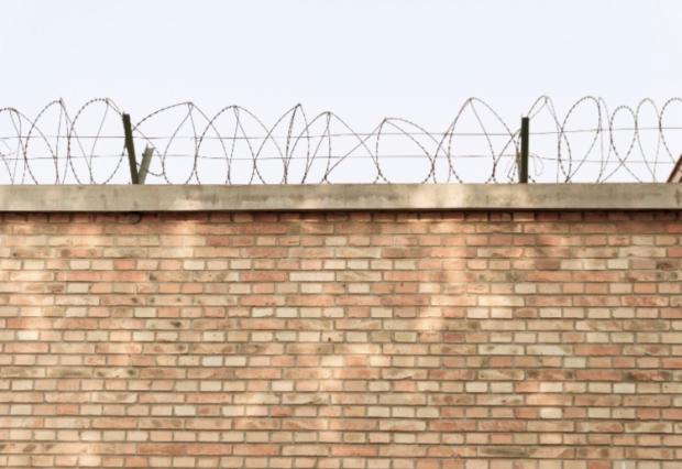 wall with barbed wire