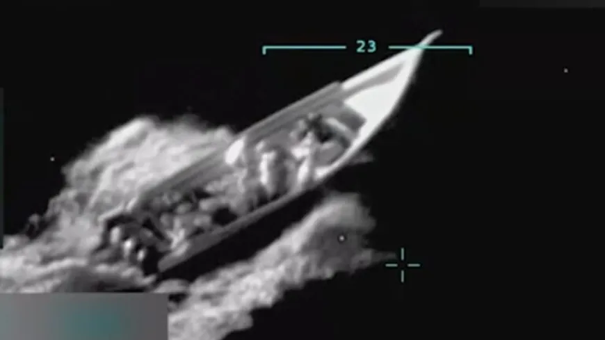 A boat allegedly carrying drugs in the Caribbean