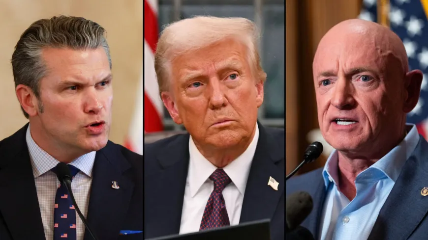 Pete Hegseth, Donald Trump, and Mark Kelly