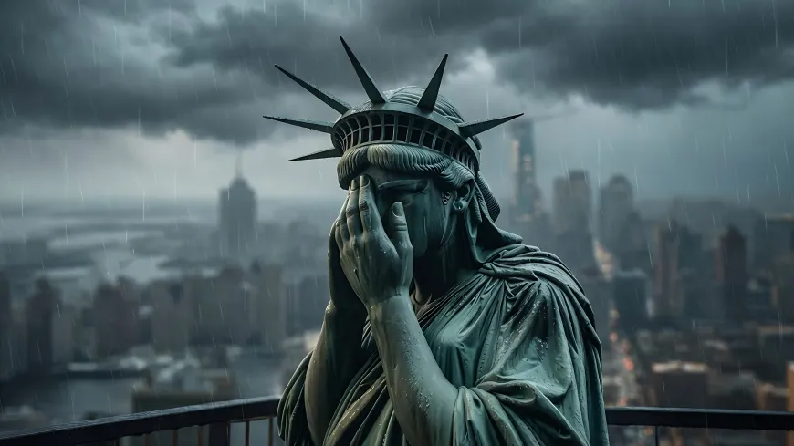 Statue of Liberty crying
