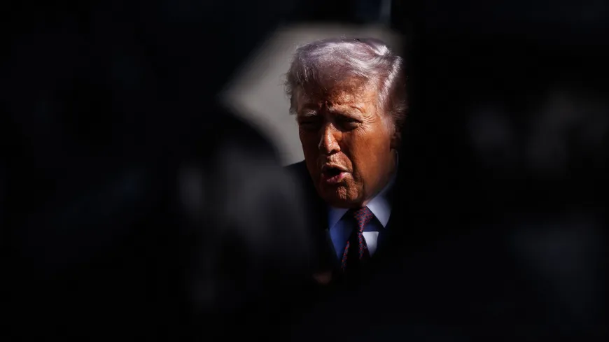 Trump talks to reporters