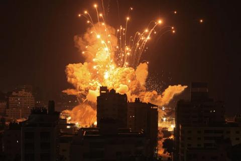 bomb drops on Gaza