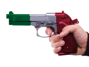 Italy flag on gun Italy flag on gun